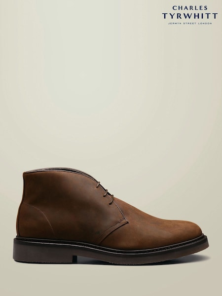 Brown - Regular Charles Tyrwhitt Suede Chukka Boots