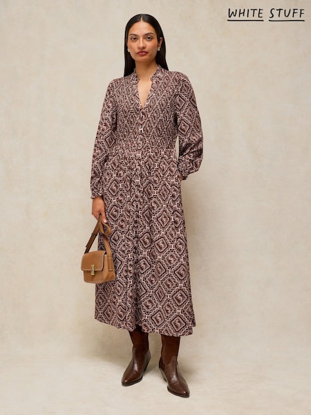 Brun - White Stuff Ada Shirred Dress