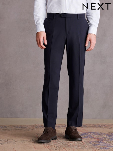 Navy Blue Regular Fit Signature Tollegno Italian Fabric Suit Trousers (141991) | 99 QAR