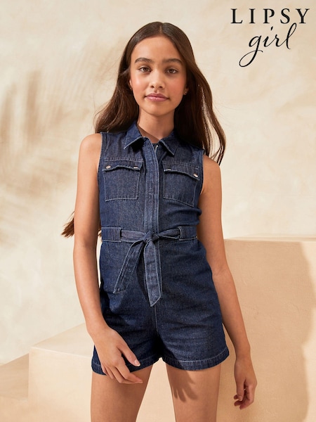 Lipsy Denim Collared Playsuit (5-16yrs) (141992) | 20 € - 26 €