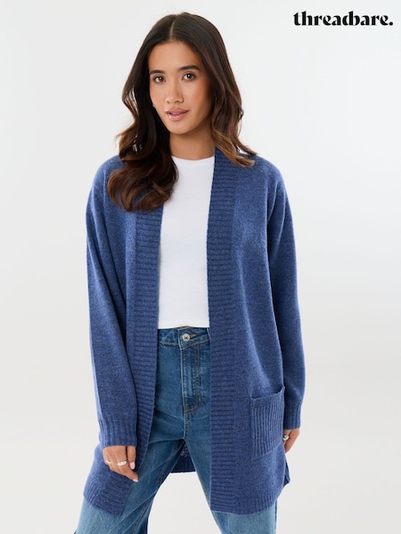 Navy Blue - Threadbare Longline Knitted Cardigan