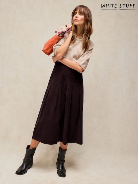 Brown - White Stuff Marlowe Cord Skirt