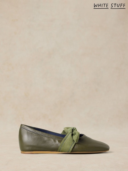 أخضر - White Stuff Darla Ballerinas