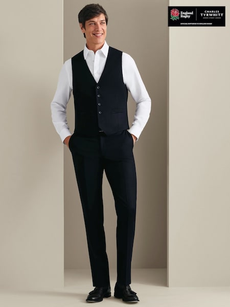 Көк-теңіз - Regular Charles Tyrwhitt Flannel Slim Fit Plain Waistcoat