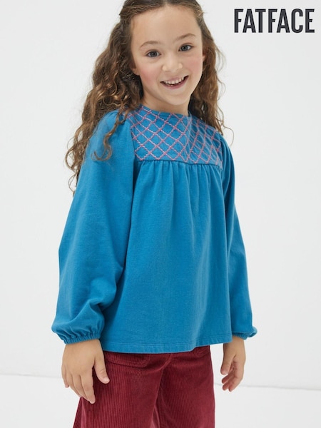 FatFace Green Embroidered Jersey Top (142262) | €10