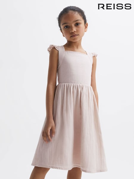 Reiss Pink Cerys 4-9 yrs Cotton Cross Back Dress (142418) | €25
