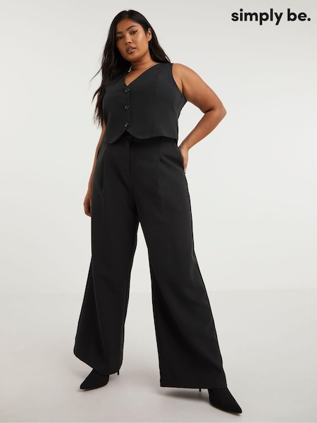 Simply Be Black Tailored Waistcoat (142492) | €13
