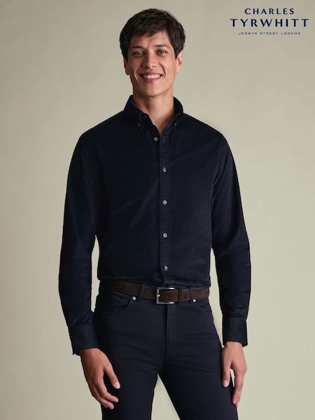 Темно-синий - Slim Fit Charles Tyrwhitt Corduroy Shirt