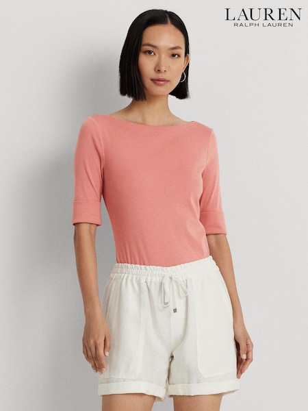 Roz - Lauren Ralph Lauren Judy Stretch Cotton Boatneck T-Shirts (142629) | 246 LEI