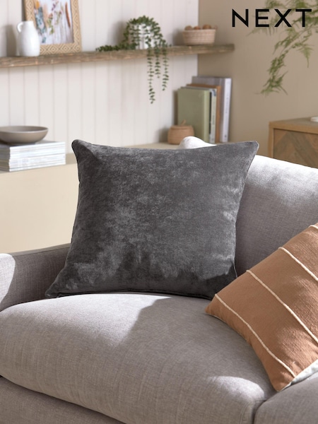 Charcoal Grey 59 x 59cm Soft Velour Cushion (142813) | €20