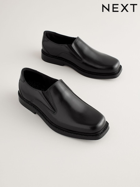 Black Square Toe School Leather Loafers (142989) | AED81 - AED99