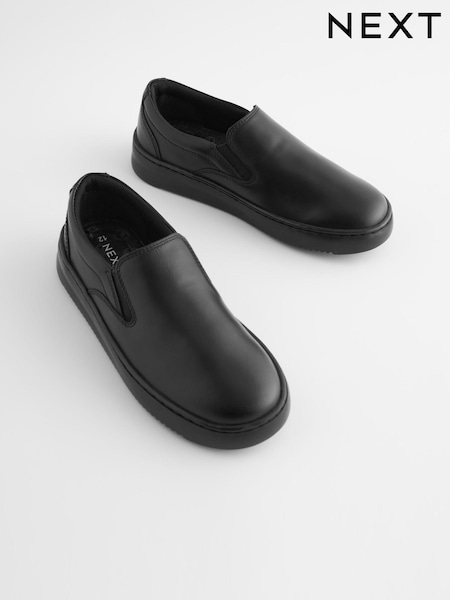 Schwarz - Leather Slip On School Shoes (143141) | 16 € - 20 €