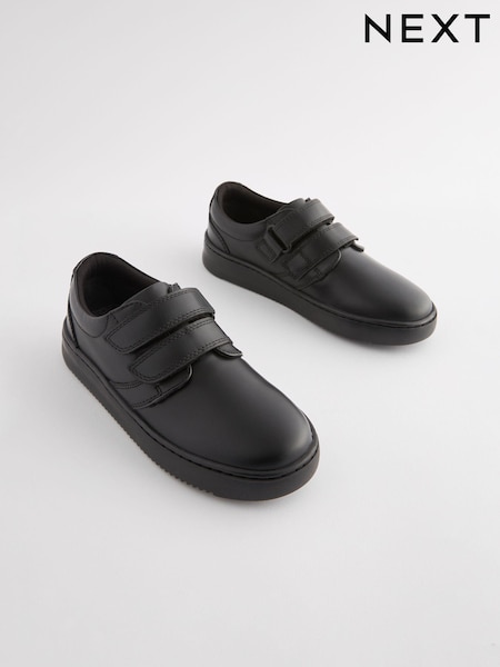 Black Black Leather Double Strap School Shoes (143213) | €12.50 - €14.50