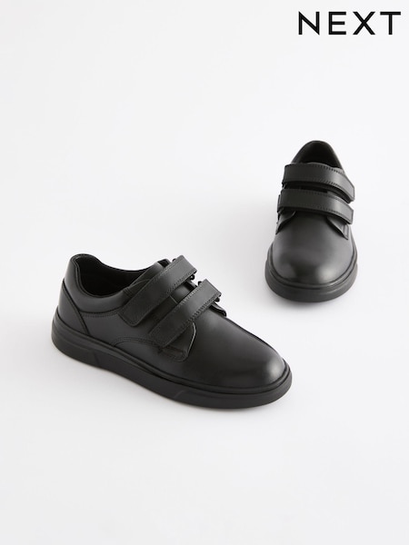 أسود - Leather 2 Strap Touch Fastening School Shoes (143238) | ‏71 د.إ.‏ - ‏ 84‏ د.إ.