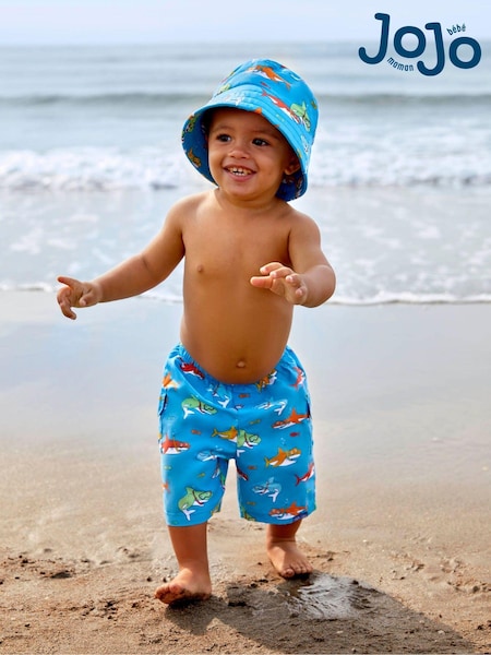 JoJo Maman Bébé Blue Shark No Nappy Swim Shorts (143393) | €28