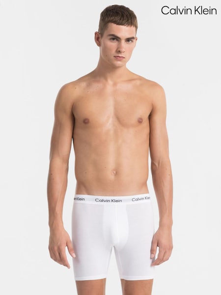 Calvin Klein White White Long Cotton Stretch Boxers 3 Pack Boxers (143981) | INR 5,864 - INR 6,450