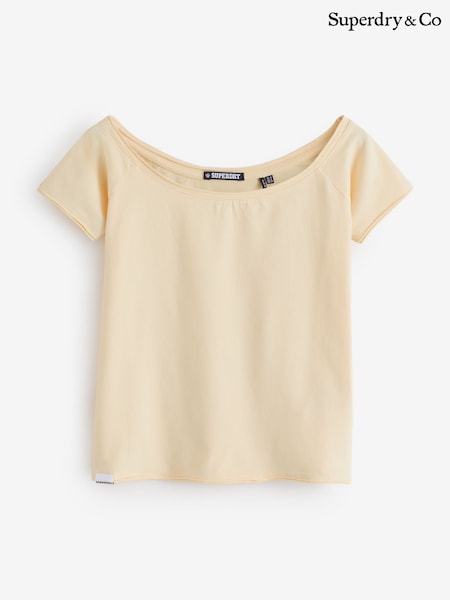 Yellow - Superdry Bardot Short Sleeve Off-shoulder Top