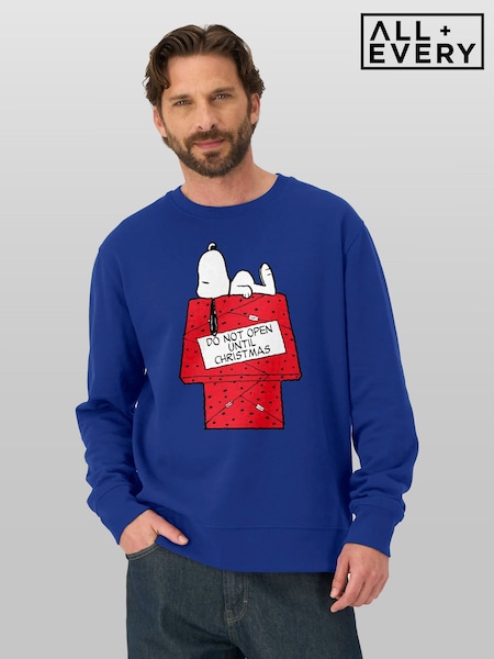 Mavi - Regular All + Every Peanuts Snoopy Do Not Open Until Christmas Day Sweatshirt