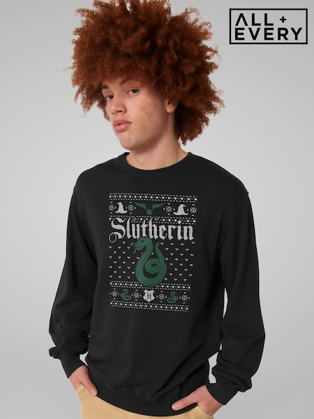Black - Regular All + Every Harry Potter Christmas Slytherin Sweatshirt