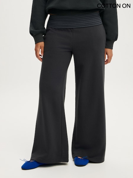 Black - Cotton On Fold Over Waistband Sweatpant