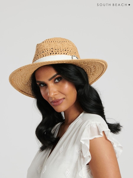 South Beach Fedora Hat with Embellished Trim (144602) | € 12