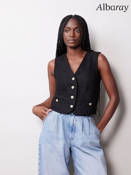 Albaray Tweed Black Waistcoat (144920) | €49