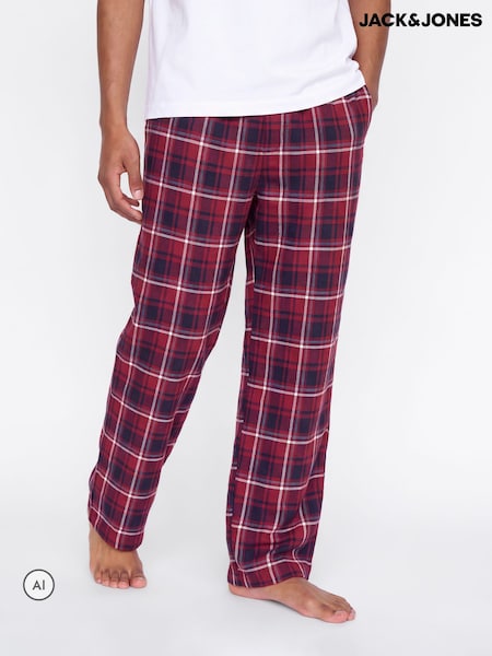 أحمر/أزرق - Regular Jack & Jones Checked Lounge Bottoms Pyjamas