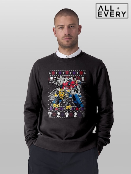 Svart - Regular All + Every Transformers Christmas Assemble Sweatshirt