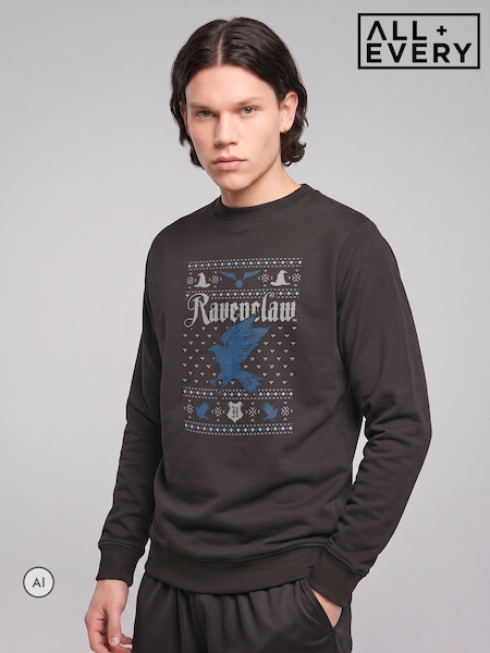 Crno - Regular All + Every Harry Potter Christmas Ravenclaw Patten Sweatshirt