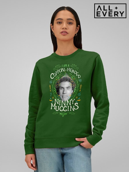 Green - All + Every Elf Christmas I Am A Cotton Headed Ninny Muggins Sweatshirt