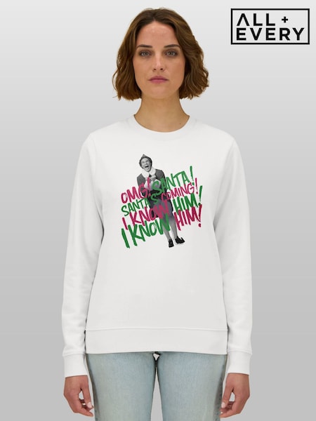Valkoinen - All + Every Elf Buddy Omg Santa's Coming! Christmas Sweatshirt