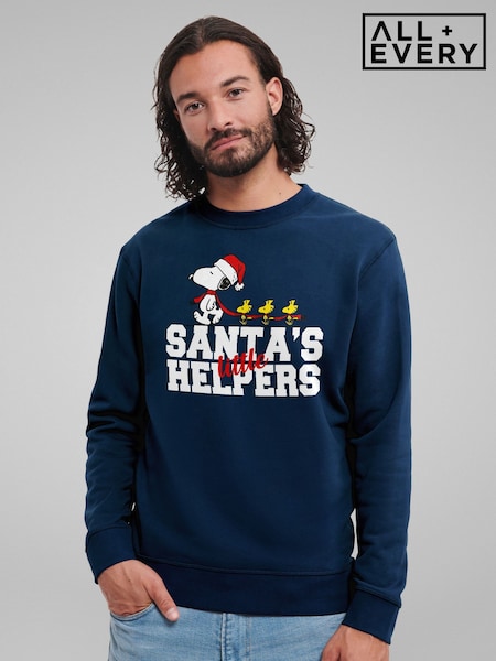 Blue - Regular All + Every Peanuts Snoopy Woodstock Little Helpers Sweatshirt