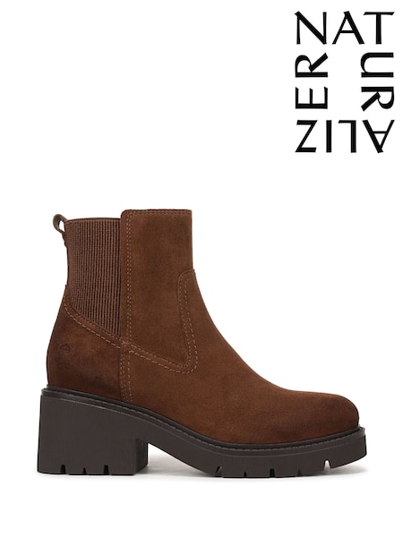 Brown - Naturalizer Juni Wide Fit Water Resistant Chelsea Boots