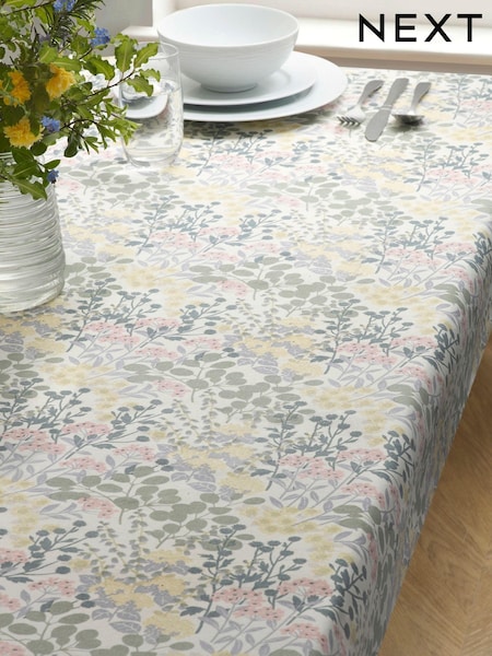 Esme Floral Wipe Clean Table Cloth With Linen (145993) | €30 - €35