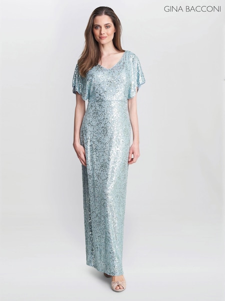 Gina Bacconi Blue Courtney Maxi Sequin Dress (146205) | €179