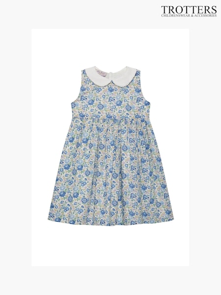 Trotters London Liberty Print Blue Felicite Cotton Dress (146259) | €53 - €56