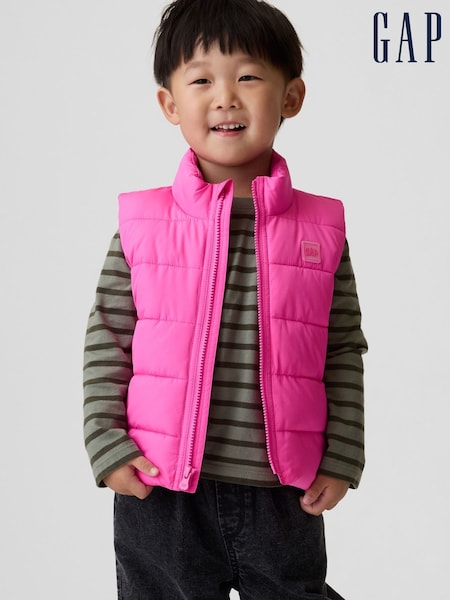 Pink - Gap Puffer Vest (6mths-5yrs)
