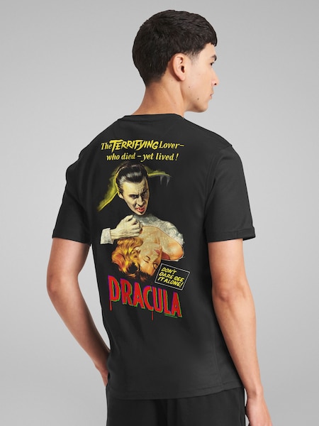 Black - Regular All + Every Dracula Movie Release Poster Art Christopher Lee Back Print T-shirt
