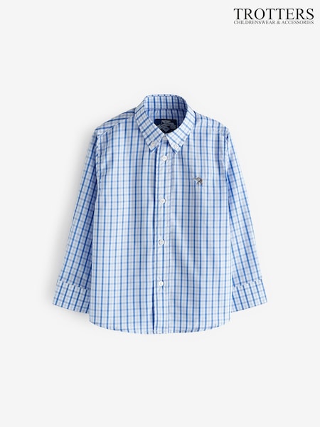 Trotters London Blue Check Thomas Cotton Shirt (146642) | €31 - €34