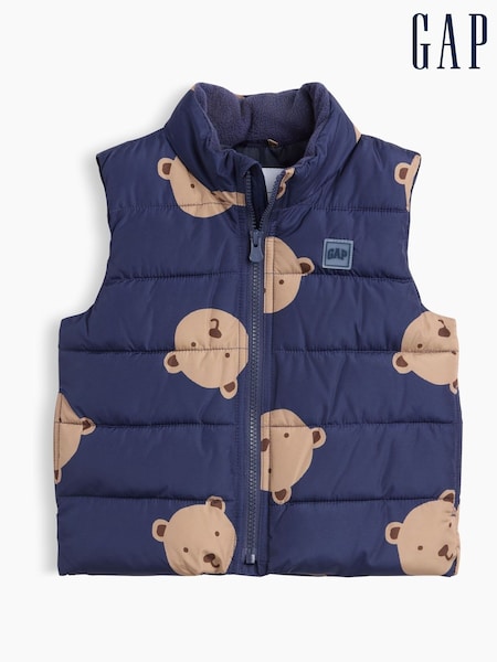 Navy Brannan Bear - Gap Puffer Vest (6mths-5yrs)
