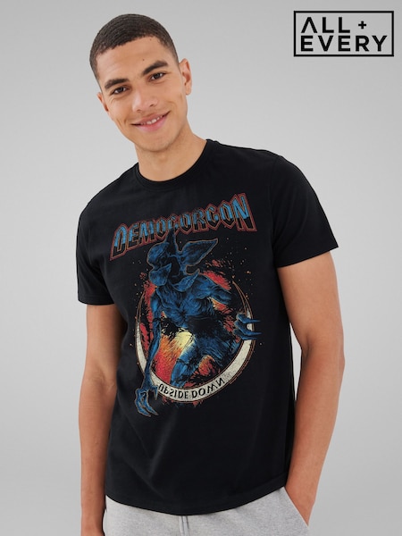 Black - Regular All + Every Stranger Things The Upside Down Demogorgon T-shirt