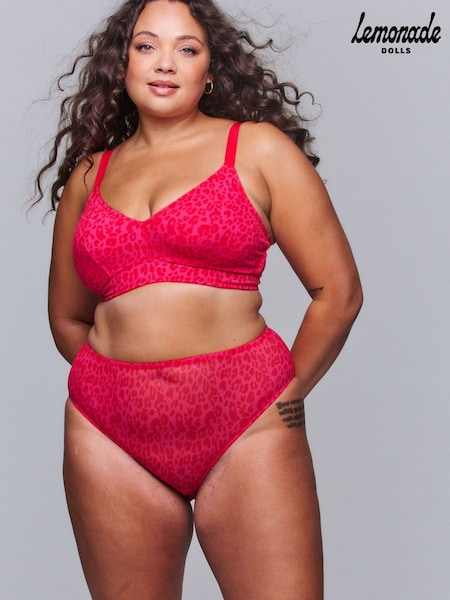 Pink - Lemonade Dolls Leopard Mesh Fuller Cup Bra