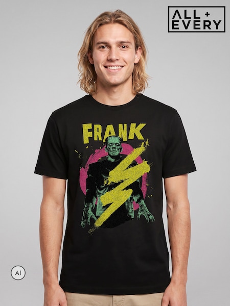 Svart - Regular All + Every Frankenstein Frank Electric Shock T-shirt