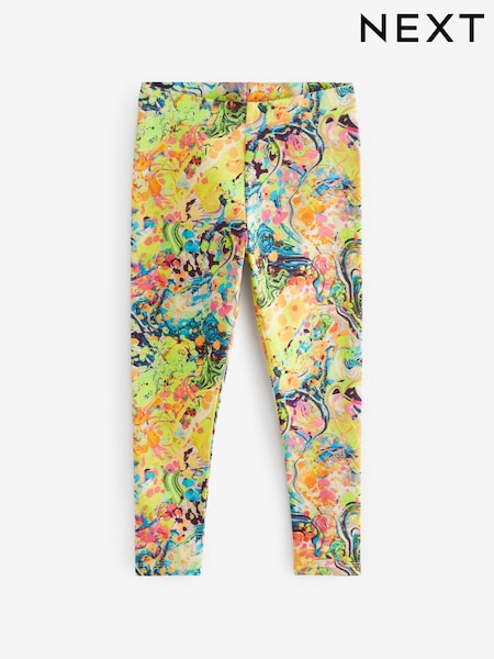 Bright Marble Printed Leggings (3-16yrs) (146970) | AED12 - AED25