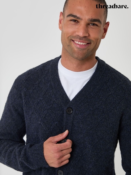 Mavi - Regular Threadbare Diamond Cable Knit V-neck Cardigan