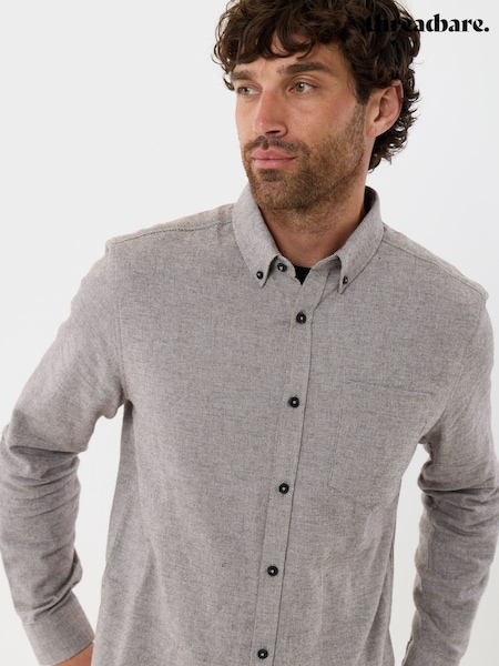 Brown - Regular Threadbare Regular Fit Textured Cotton Shirt