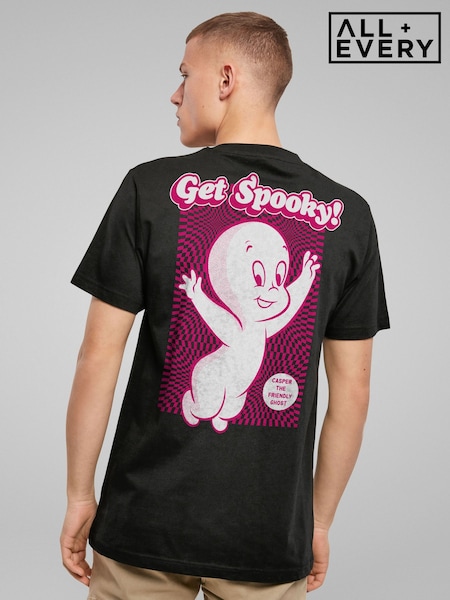 Negru - Regular All + Every Casper The Friendly Ghost Get Spooky Back Print T-shirt