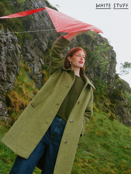 Green - White Stuff Kelsey Wool Blend Coat