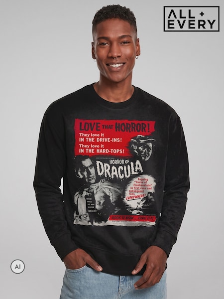Crno - Regular All + Every Love That Horror Of Dracula Movie Poster Art Christopher Lee Sweatshirt