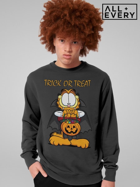 Grey - Regular All + Every Garfield Halloween Trick Or Treat Sweatshirt